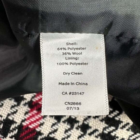 Talbots size 6 Wool Blend Plaid Skirt Black Red - Picture 5 of 5